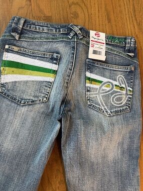 Pepe Jean Shorts with Green & White Pocket Detail  size 29 NWT Pepe Jeans London